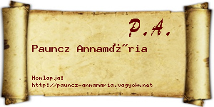 Pauncz Annamária névjegykártya
